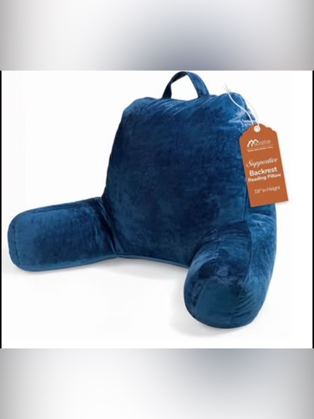 NWOT Sasttie Plush Reading Backrest Pillow in Deep Blue